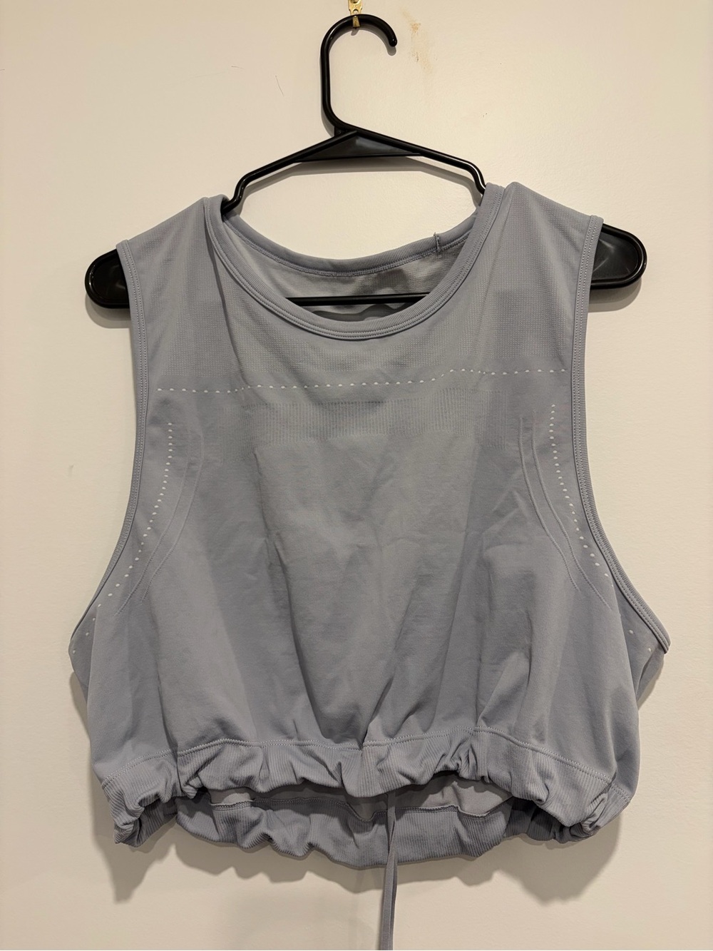 HALARA Light Gray Cropped Drawstring Tank